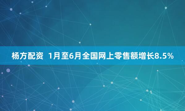 杨方配资  1月至6月全国网上零售额增长8.5%
